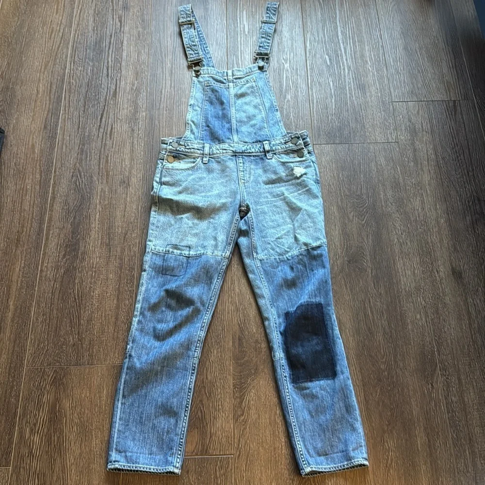 Anthropologie PAIGE Sierra High Rise Denim Overalls Distressed